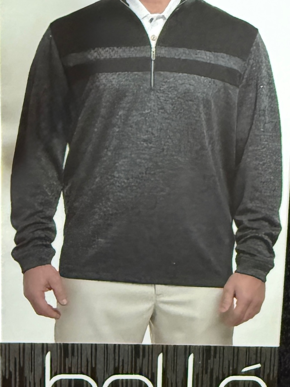 BOLLÉ Men's 1/4-Zip Pullover Sweater, Blue, Medium